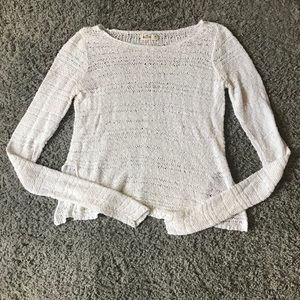 See-through white summer sweater.